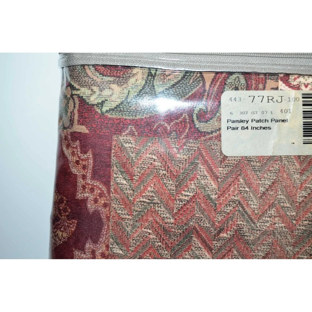 Bedford Manor Paisley patch 50x84 Curtains Panels Polyester One set Vtg